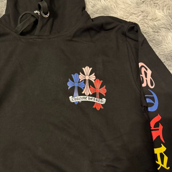 Chrome Hearts Multi Color Cross Cemetery Hoodie Size Medium or Large - Picture 3 of 5
